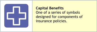 Capital BenefitsOne of a series of symbols designed for components of insurance policies.