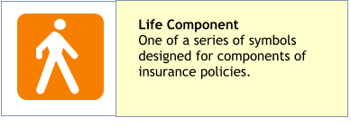 Life ComponentOne of a series of symbols designed for components of insurance policies.